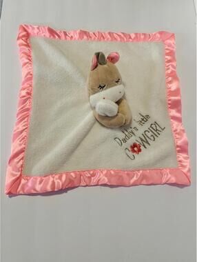 Baby Starters Daddy's Little Cowgirl Lovey Security Blanket Horse Plush Rattles